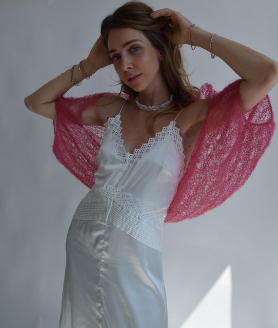 Raspberry Silk Mohair Shrug Berry Dress Cover up Light Handknit Shawl Sexy Evening Bolero Wedding Wool Shrug Bridesmaid Wrap Etsy UK