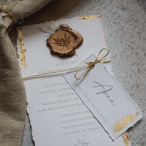 Menükarten Set- Anhänger + Menükarte für Hochzeitsmenü, Taufe, Konfirmation, Kommunion