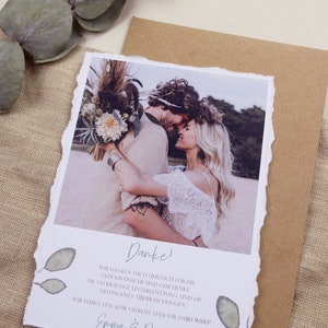 Dankeskarte  Hochzeit Danke Karte Hochzeit Thank you Card Danksagung Hochzeit Dankeskarte Konfirmation Kommunion