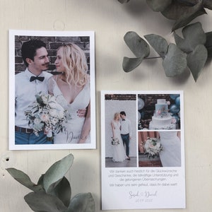 Dankeskarte "Danke 2" zur Hochzeit, Danke Karte zur Hochzeit, individuell bedruckte Karte, Thank you Card, Danksagung Hochzeit