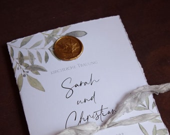 Kirchenheft "Hülle" Hochzeit, Trauheft, kirchliche Trauung, Kirchenblatt Hochzeit