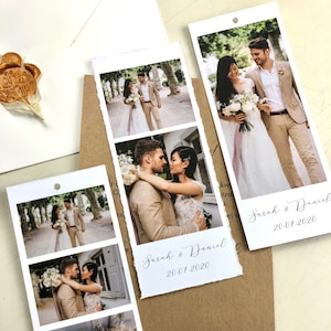 Danksagung "Fotostreifen", Danksagung zur Hochzeit, individueller Druck