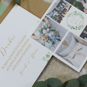 Dankeskarte "Ring Liebe" zur Hochzeit, individuell bedruckte Karte inkl Kuvert, Danksagung Hochzeit