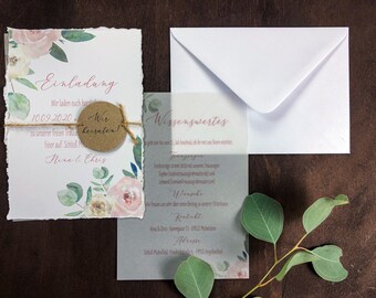 Einladungskarte Hochzeit Papiergold