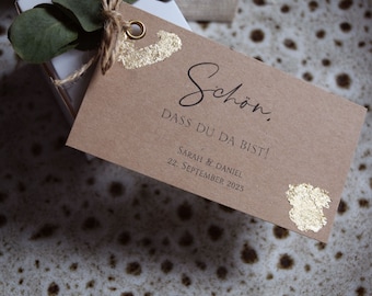 Place card, name card with gold decoration