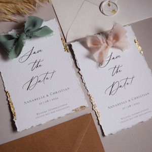 Save the Date Karte Hochzeit mit Schleife Hochzeitsankündigung Terminankündigung Hochzeit