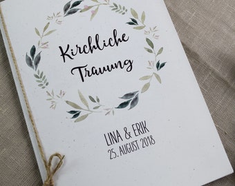 Kirchenheft Hülle Hochzeit "Natur-liebe", Trauheft, kirchliche Trauung, Kirchenblatt Hochzeit