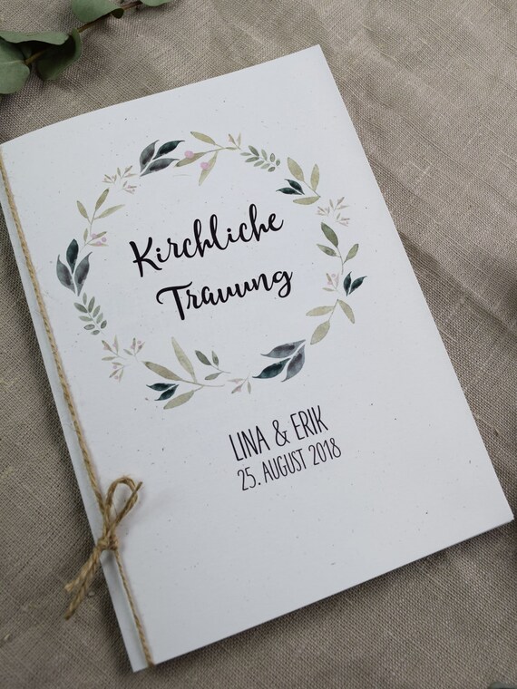 Kirchenheft Hülle Hochzeit Naturliebe Trauheft Etsy Österreich