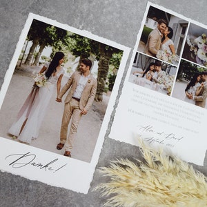 Dankeskarte zur Hochzeit "Danke 7"  Danke Karte Hochzeit  Thank you Card Danksagung Hochzeit  Geburt  Dankekarte Konfirmation  Kommunion