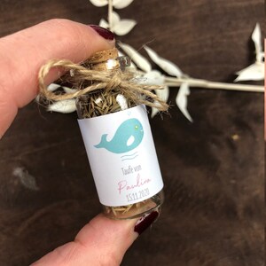 Gastgeschenk Taufe&quot;kleiner Wal&quot; Blumenwiese,personalsiertes Geschenk für Hochzeitsgäste, Blumenwiesenbefüllung