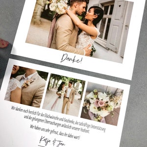 Dankeskarte "Danke 4" zur Hochzeit, Danke Karte zur Hochzeit, individuell bedruckte Karte, Thank you Card, Danksagung Hochzeit, Fine Art