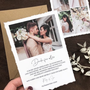 Dankeskarte zur Hochzeit Danke Karte Hochzeit Thank you Card Danksagung Hochzeit Dankeskarte Konfirmation Kommunion