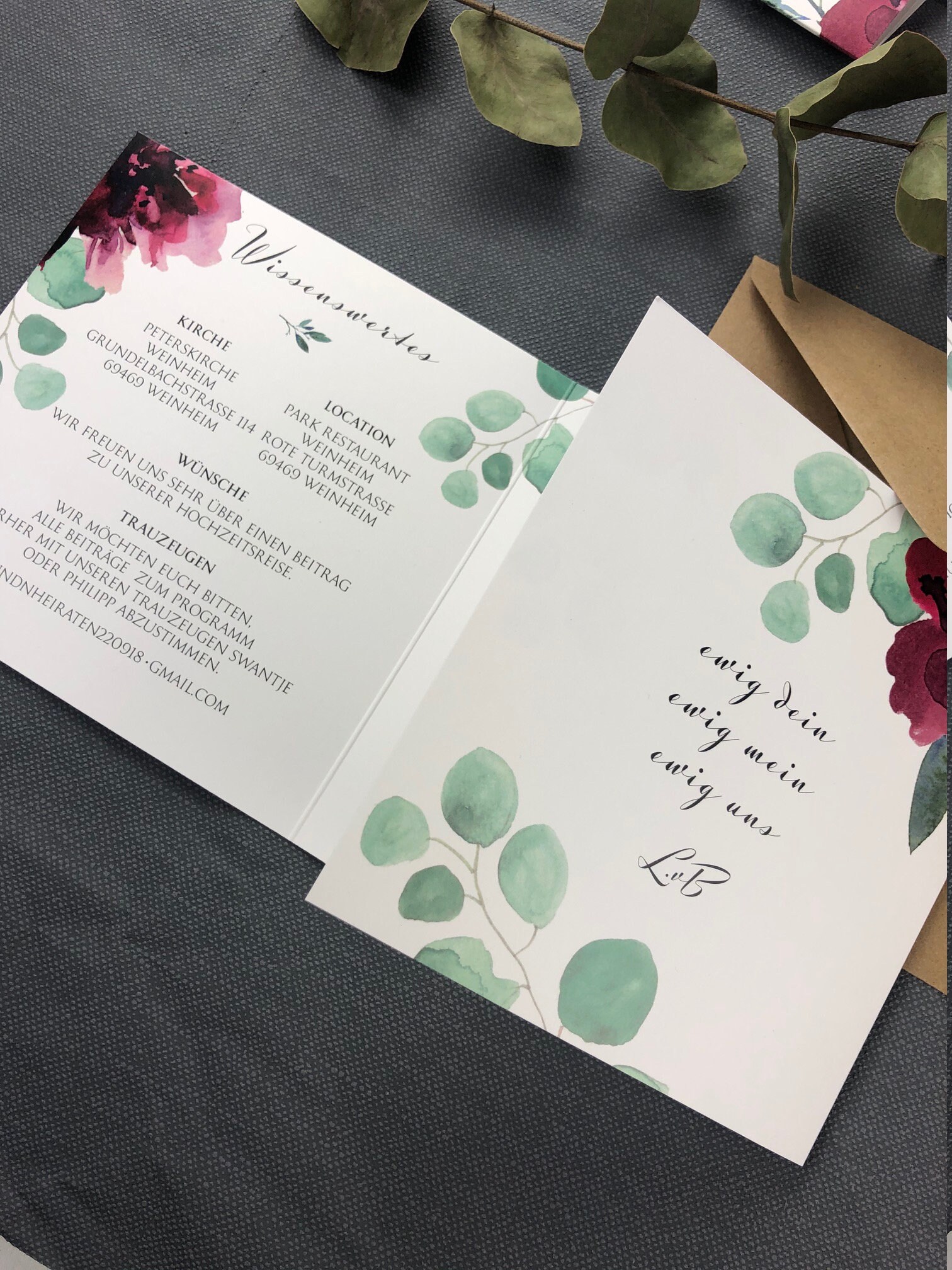 Wedding Invitation Sage & Wine Red Square Folding Card ...