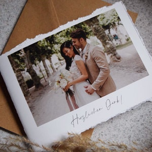 Dankeskarte zur Hochzeit Klappkarte Danke Karte Hochzeit Thank you Card Danksagung Hochzeit Dankeskarte Konfirmation  Kommunion