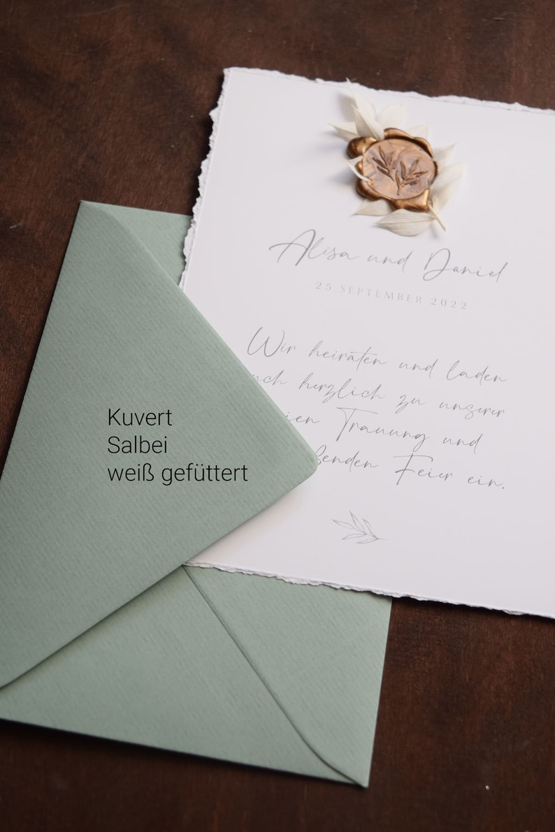 Einladungskarte zur Hochzeit mit Siegel Bild 5
