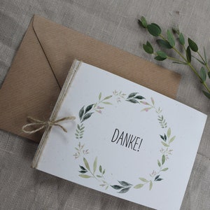 Dankeskarte "Natur Liebe" Klappkarte zur Hochzeit, individuell bedruckte Karte inkl Kuvert, Danksagung Hochzeit