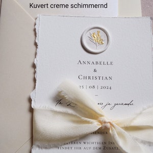 Einladungskarte zur Hochzeit, mit Siegel weiß, inkl. Kuvert Bild 3