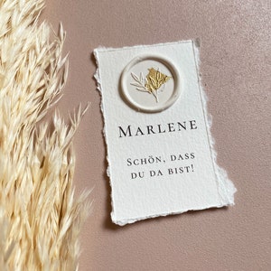 Tischkarte Hochzeit Platzkarte Hochzeit mit Siegel  Tischkarte Taufe  Konfirmation Kommunion Platzkarte Hochzeitsgast Namenskarte Hochzeit