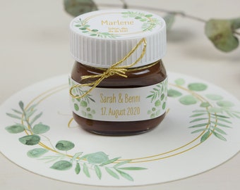 Papeterie Set Motiv "Ring Liebe" für Nutella Mini Glas, personalisiert, Gastgeschenk zur Hochzeit
