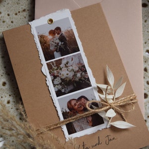 Einladungskarte zur Hochzeit mit Trockenblumenzweig Hochzeitseinladungskarte Hochzeitskarte Papeterie Hochzeit Einladungskarte Kraftpapier