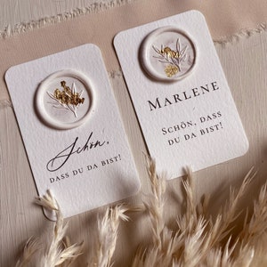 Tischkarte Hochzeit Platzkarte Hochzeit mit Siegel Platzkarte Taufe Tischkarte Konfirmation Kommunion