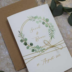 Hochzeitseinladung  "Ring Liebe" Einladungskarte zur Hochzeit, individuelle Hochzeitskarte, Sommerhochzeit