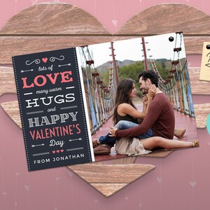 Aangepaste moederdagkaart | Valentijnsdag fotokaart Sjabloon | Afdrukbare Valentijnsdag fotokaart | Cadeau voor minnaar | DIRECTE DOWNLOAD