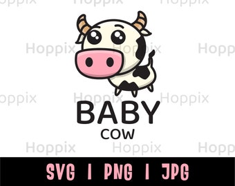 Hand Drawn Baby Cow PNG | Sublimation Design (Digital Download)