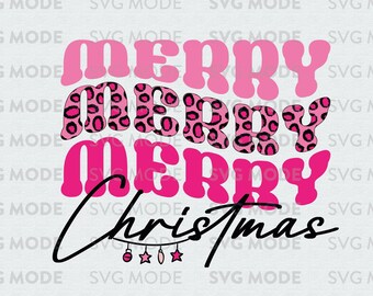 Pink Leopard Holiday Wall Art, Printable