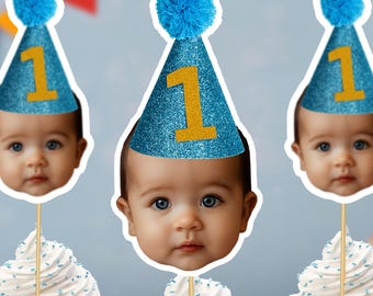 Custom Face Cupcake Toppers | Personalized Photo Cake Toppers | Birthday Party Decor