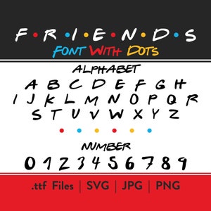 Friends Font | Retro Dots Script Font | Friends Font For Cricut | Friends Font SVG | Cricut Font SVG | Alphabet Font | 90&#39;s | TTF