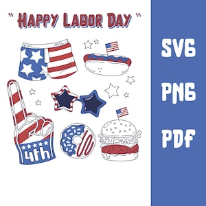 Happy Labor Day SVG png bundel, Labor Day silhouetten, Workers Day Svg, patriottische dag van de arbeid, Labor Day Gift SVG, Workers Day, patriottische arbeid
