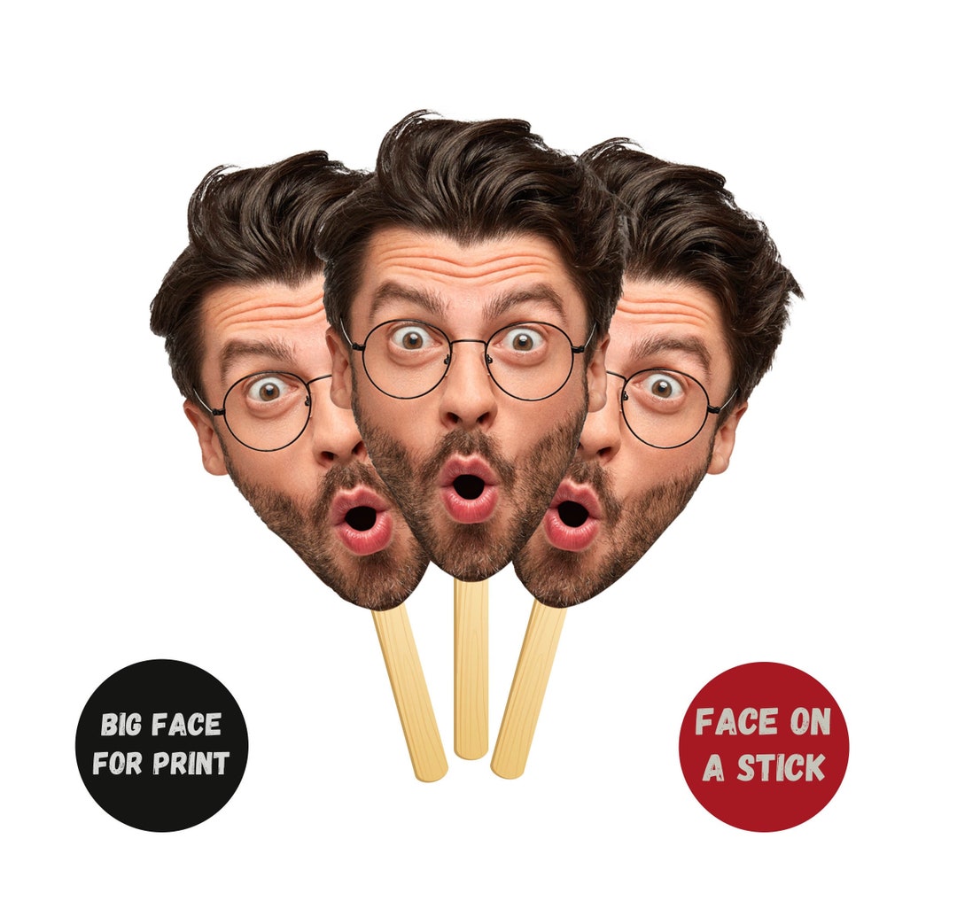 BIG Photo Face Stick, Bachelorette Prop Sticks Personalisierter BIG
