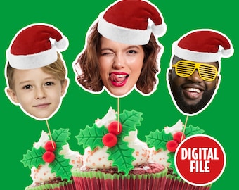 Santa Claus Cupcake Toppers | Printable Cupcake Toppers | Christmas Personalized | Custom Cupcake Toppers| Personalized Cupcake Toppers
