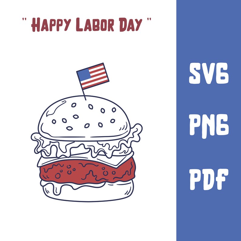 Happy Labor Day patriottische clipartbundel (svg, png, pdf) afbeelding 4