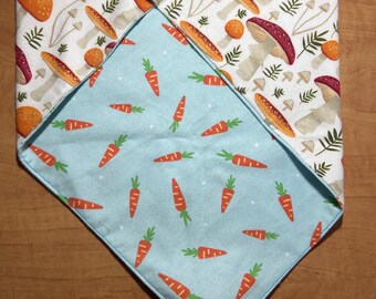 Mushrooms | Carrots - Reversible! - Fursuit Bandana w/ Squeaker
