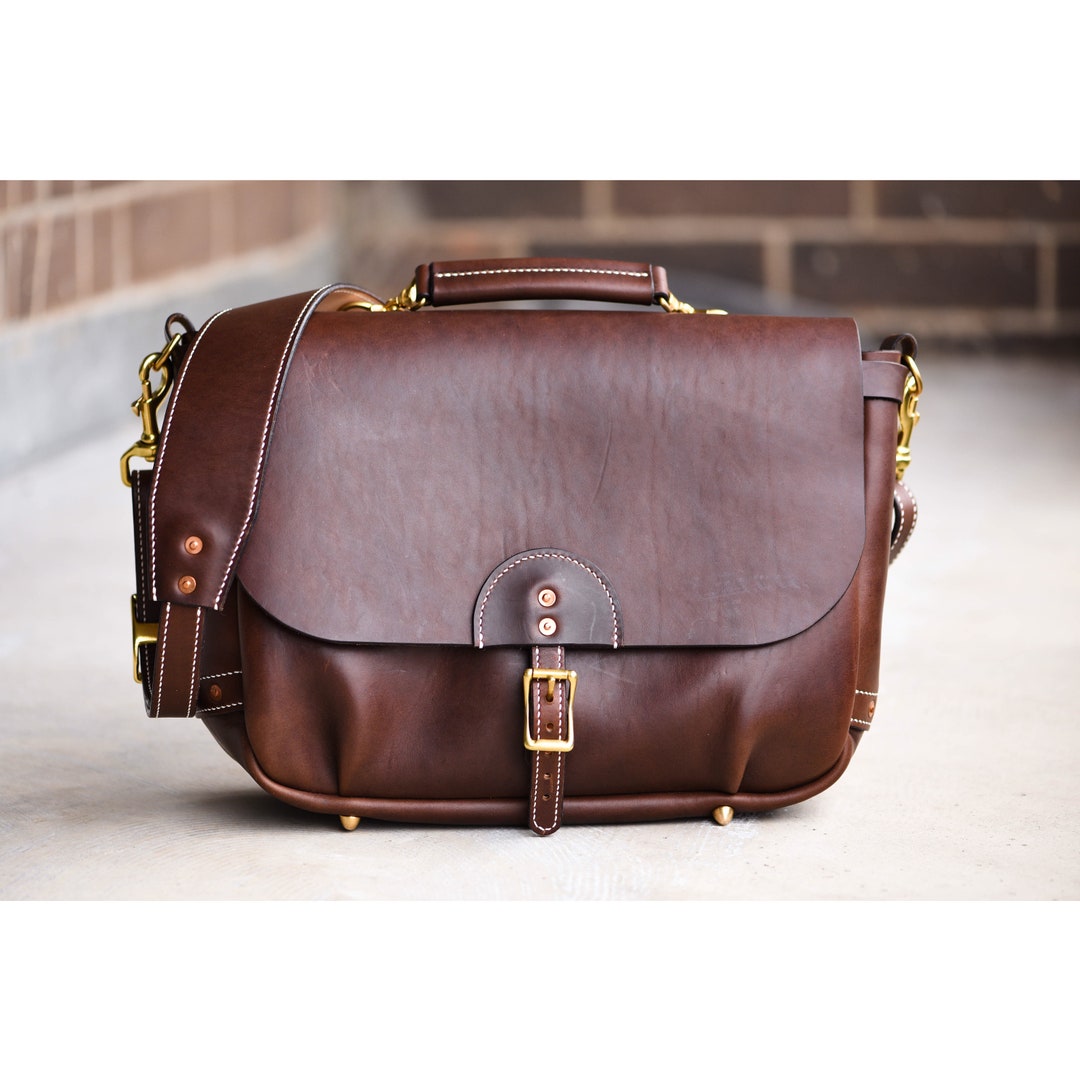 Handmade 16 Horween Brown Chromexcel Leather Mailbag Etsy UK