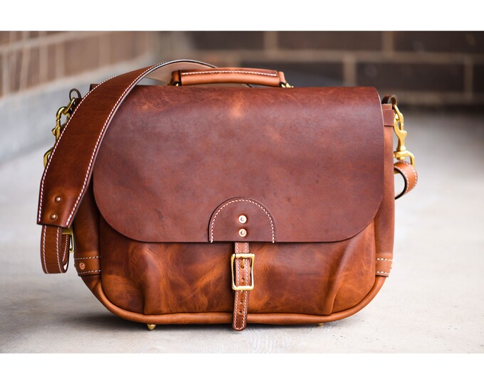 Handmade 16 Horween English Tan Dublin Leather Mailbag Etsy