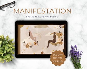 Manifestation Journal | Digital Journal | 365 Day Journal | Daily Journaling Pages | Landscape Journal