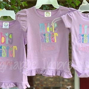 Sibling Appliquéd Shirts/Onesie