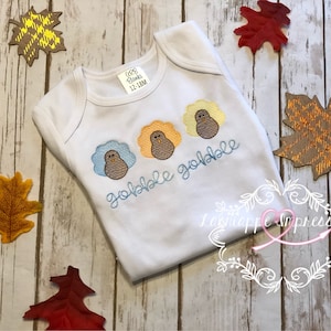 Gobble Gobble Turkey Trio Onesie or Shirt