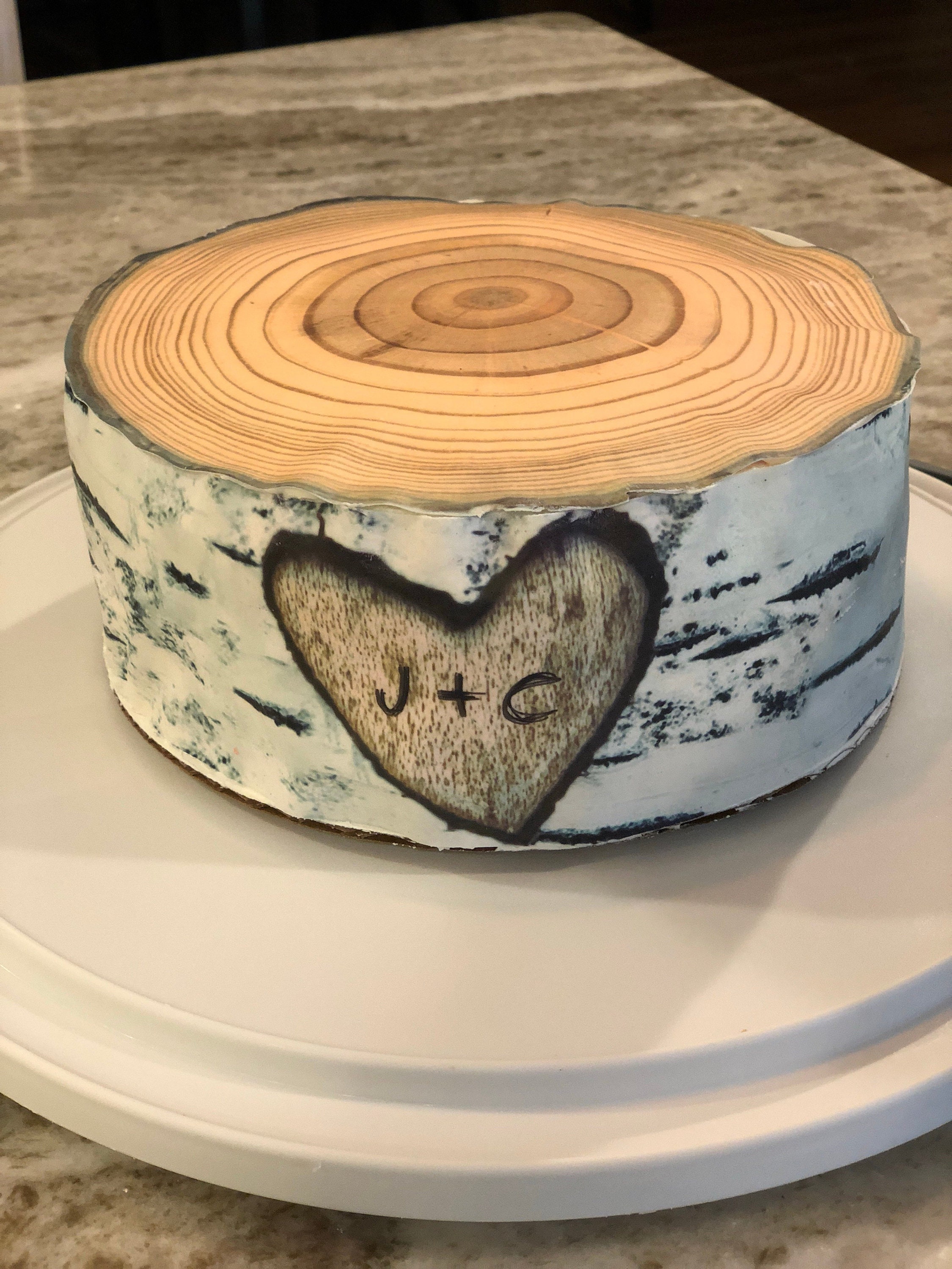 Edible Birch Bark & Wood rings Cake toppers and strips wraps Etsy
