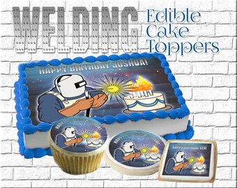Personalised Welder & Welding Supply Birthday Cake/Cupcake Topper On Rice Paper Personalised Welder & Welding Supply Birthday Cake/Cupcake Topper On Rice Paper