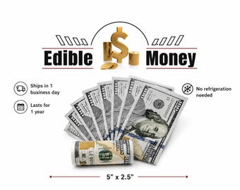 Edible money 100 dollar bills for cakes. New one hundred dollar. Made with sugar frosting paper.