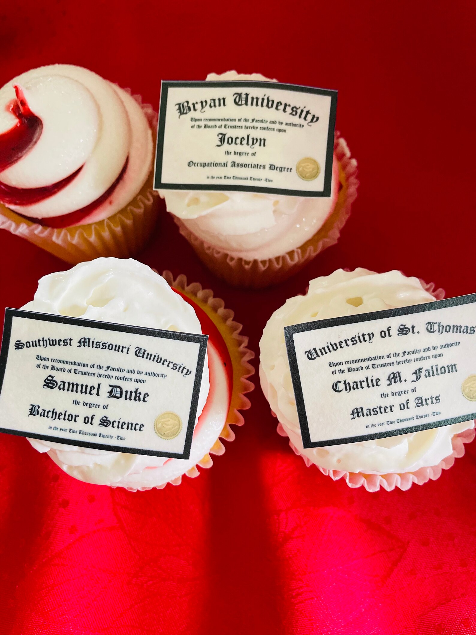 20 Custom Graduation Degree Diplomas Edible Cupcake Toppers or Etsy
