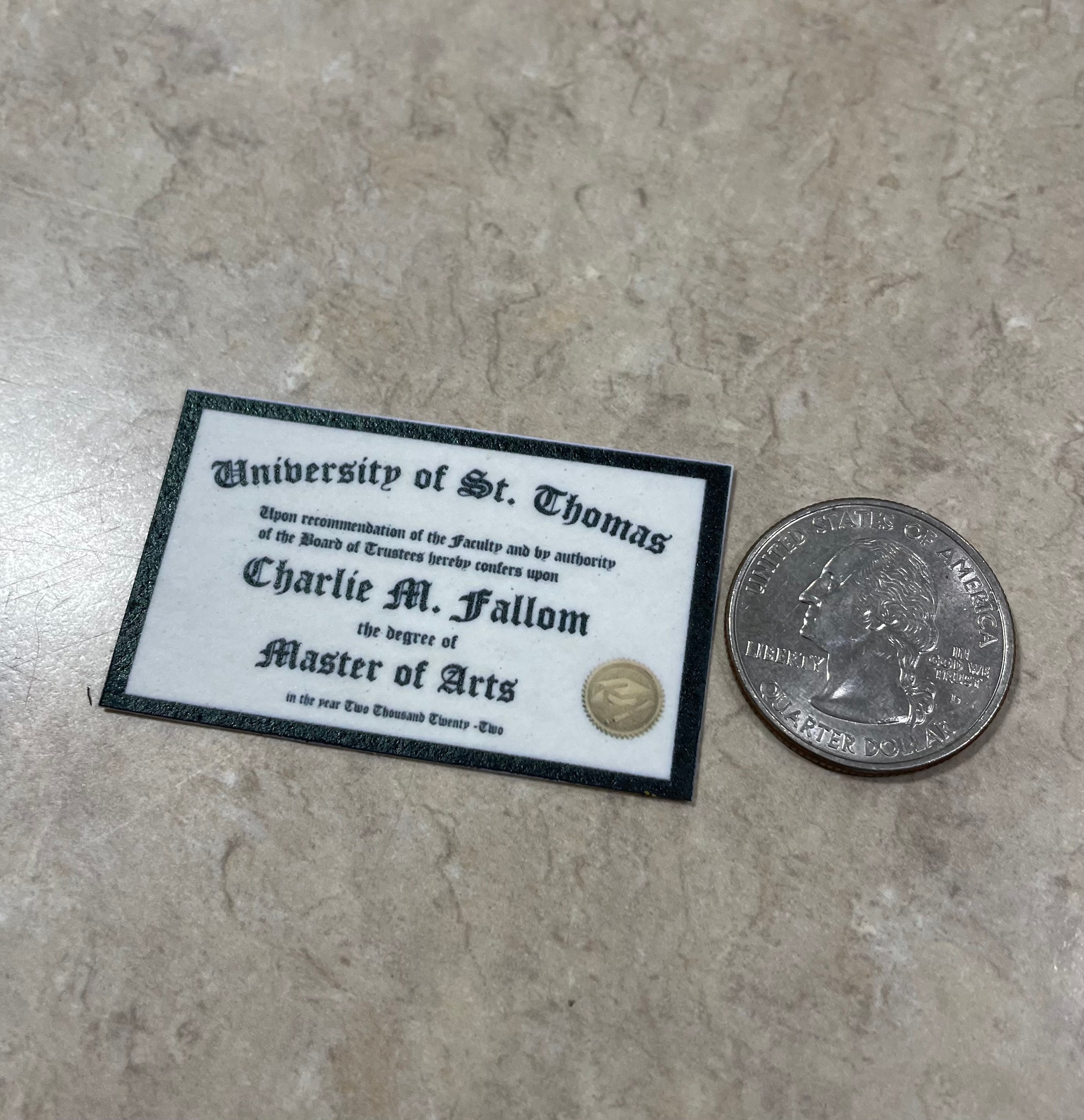 20 Custom Graduation Degree Diplomas Edible Cupcake Toppers or Etsy