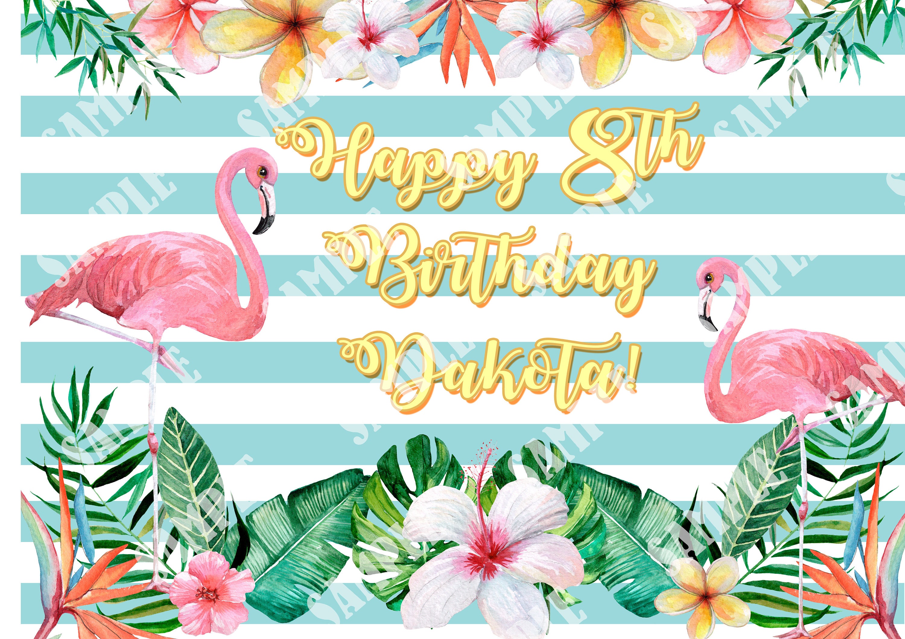 Rsstarxi Flamingo-Kuchenaufsatz Set – 11-teilig, Mit Happy Birthday Schriftzug, Für Tropische Partys & Babyshowers
