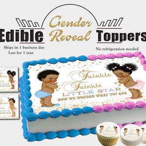 Twinkle Twinkle Little Star Cupcake Toppers - 48pc Set For Gender Reveal & Baby Shower Decor - View #2