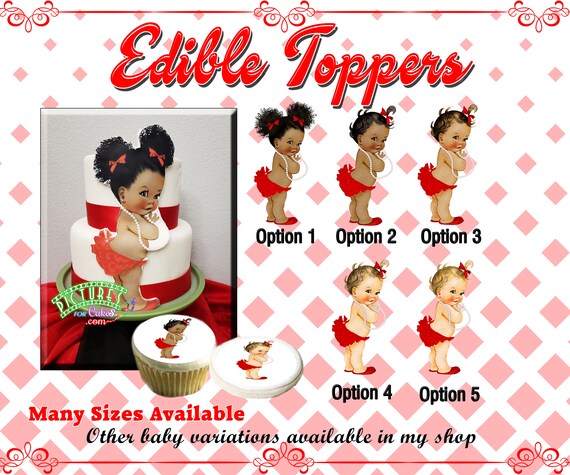 Rode Luier Prinses Vintage Baby Meisje Eetbare Etsy