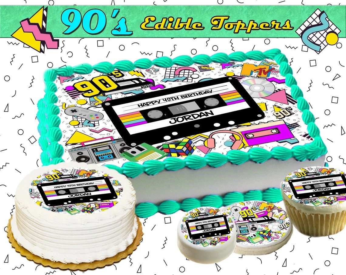I Love the 90s Edible Birthday Cake Toppers Custom Picture - Etsy Singapore